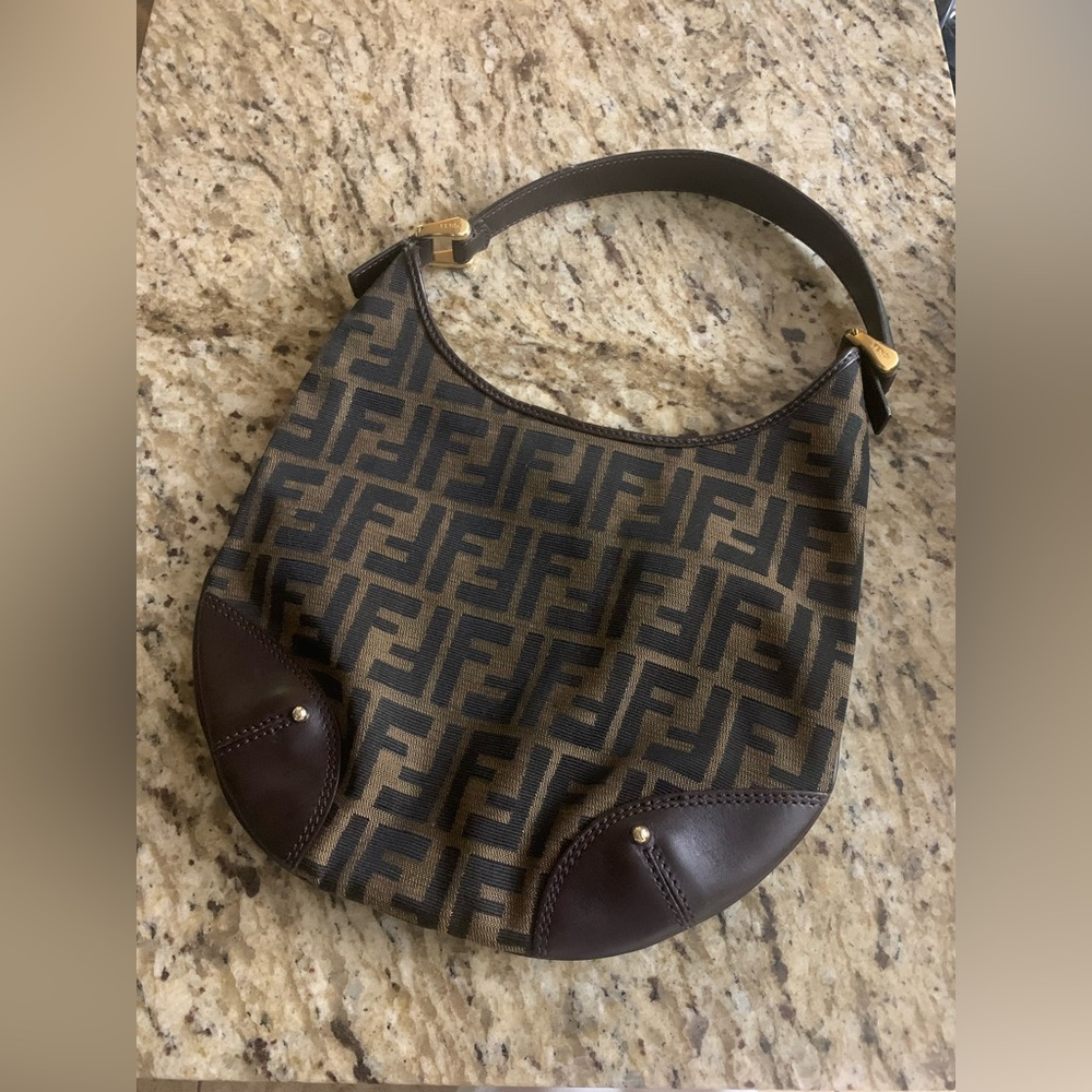 Vintage Fendi Hobo Handbag Borsa Piccola Monogram